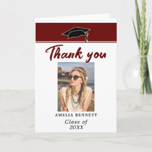 Carte Merci photo de la Casquette de la Graduate Rouge