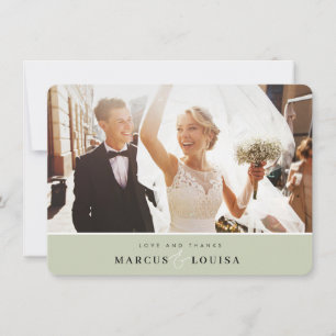Carte MERCI photo élégant chic esperluette vert sauge