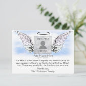 Carte Merci photo funéraire en sympathie avec Ange Wings (Debout devant)
