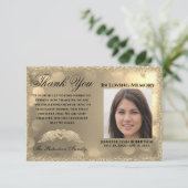 Carte Merci photo funéraire en sympathie avec coeur (Debout devant)