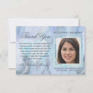 Carte Merci photo funéraire en sympathie avec coeur