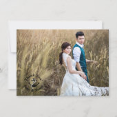 Carte Merci photo mariage double face or nautique (Devant)