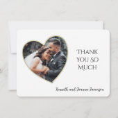 Carte Merci photo Mariage Gold EEdge Heart Frame (Devant)