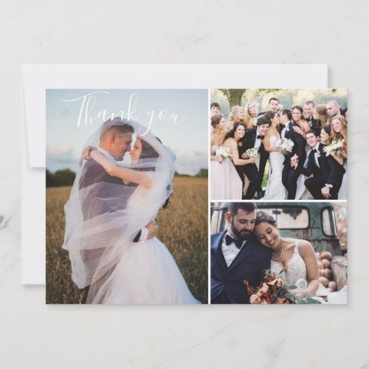 Carte Merci photo moderne de trois jours de mariage (Devant)