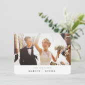 Carte MERCI photo moderne élégante esperon long (Debout devant)