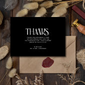 Carte Merci photo simple Mariage noir blanc