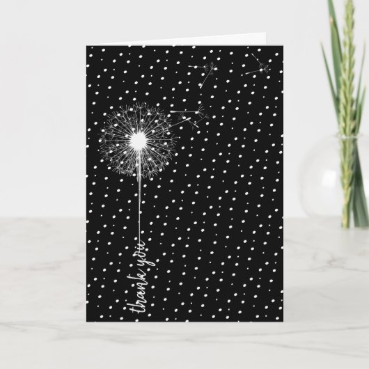 Carte Merci Pissenlit Sur Points (Devant)