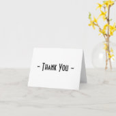 Carte Merci plié noir et blanc à base de texte (Fleur jaune)