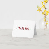 Carte Merci plié rouge et blanc à base de texte (Fleur jaune)