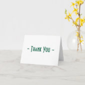 Carte Merci plié vert et blanc à base de texte (Fleur jaune)