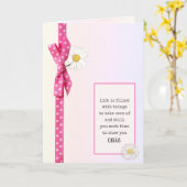 Carte Merci Polka Dot Bow avec marguerites (Fleur jaune)