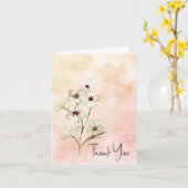 Carte Merci Posy Orange Aquarelle (Fleur jaune)