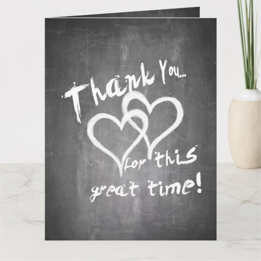 Carte Merci pour ce grand moment sur un tableau à craie (Devant)