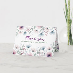 Carte Merci pour célébrer avec nous   Mariage floral