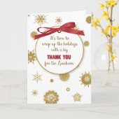 Carte Merci Pour Déjeuner De Vacances Gold Snowflakes Ro (Fleur jaune)