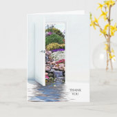 Carte Merci pour don funéraire porte de jardin (Fleur jaune)