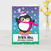 Carte Merci pour être étoiles d'un pingouin d'ami (Fleur jaune)