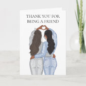 Carte Merci pour être un ami - deux petites amies (Devant)