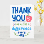 Carte Merci pour faire une différence chaque jour (Fleur jaune)