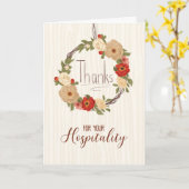 Carte Merci pour la couronne d'hospitalité sur bois (Fleur jaune)