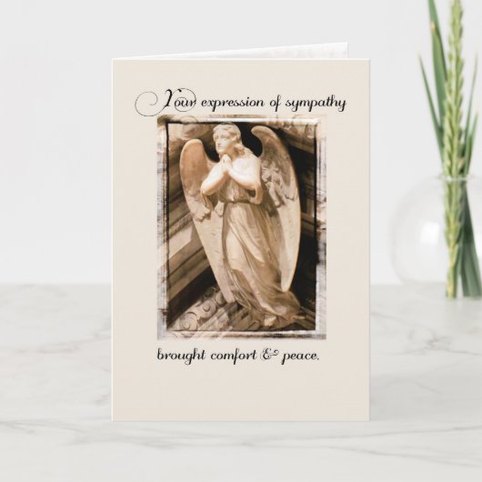 Carte Merci Pour La Sympathie Expression Angel Religieux (Devant)