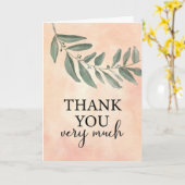 Carte Merci pour l'amitié Grande branche de feuilles (Fleur jaune)