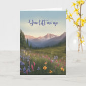 Carte Merci pour l'amitié Lift Me Up Mountains (Fleur jaune)