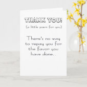 Carte Merci pour le grand poème de faveur (Fleur jaune)