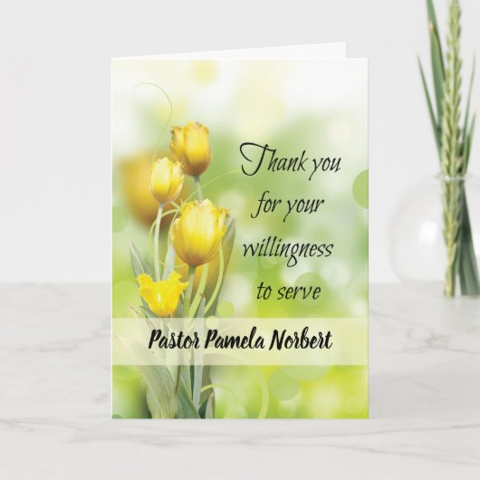 Carte Merci pour le ministère en service Tulipe Jaune (Devant)