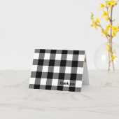 Carte merci pour le plaid de bûcheron noir et blanc (Fleur jaune)