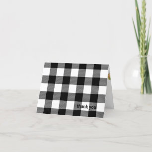 Carte merci pour le plaid de bûcheron noir et blanc