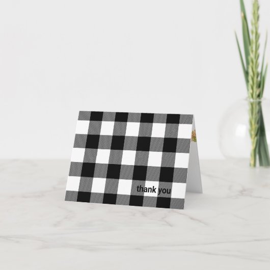 Carte merci pour le plaid de bûcheron noir et blanc (Devant)