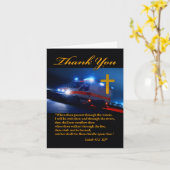 Carte Merci pour les ambulanciers, thème religieux (Fleur jaune)