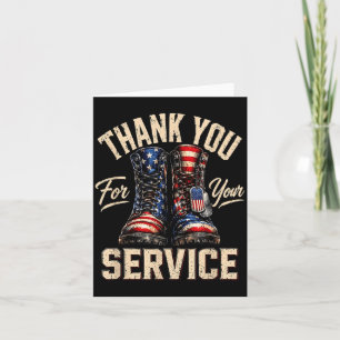 Carte Merci pour les bottes militaires patriotiques