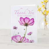 Carte Merci pour les Fleurs Cosmos Mariages (Fleur jaune)