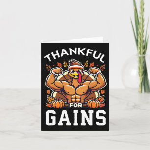 Carte Merci Pour Les Gains - Thanksgiving Funny Gym Work