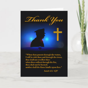 Carte Merci pour l'officier de police, thème religieux