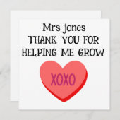 Carte Merci Pour M'Aider À Cultiver Enseignant (Devant / Derrière)