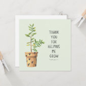 Carte Merci pour m'aider à grandir, cadeau de l'enseigna (Devant/Arrière en situation)