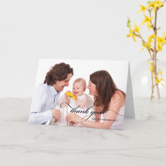 Carte Merci Pour Noël Cadeau Photo (Fleur jaune)