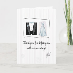 Carte Merci pour nous aider avec notre Mariage Tuxedo
