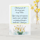 Carte Merci pour prendre soin de ma mère infirmière (Fleur jaune)