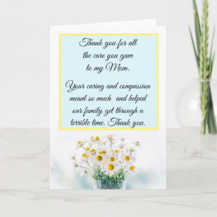 Carte Merci pour prendre soin de ma mère infirmière