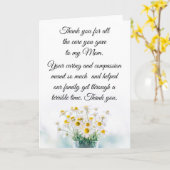 Carte Merci pour prendre soin de ma mère infirmière (Fleur jaune)