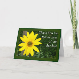 Carte "Merci pour prendre soin de notre jardin"