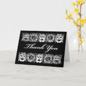 Carte Merci pour professeur de théâtre, masques de théât (Fleur jaune)