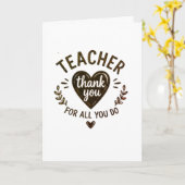 Carte Merci pour tout ce que vous faites enseignant (Fleur jaune)