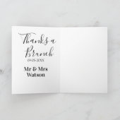 Carte Merci pour un brunch post-nuptial nom date simple (Intérieur)