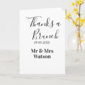 Carte Merci pour un brunch post-nuptial nom date simple (Fleur jaune)