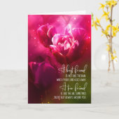 Carte Merci pour un meilleur ami Tulips rose vif (Fleur jaune)